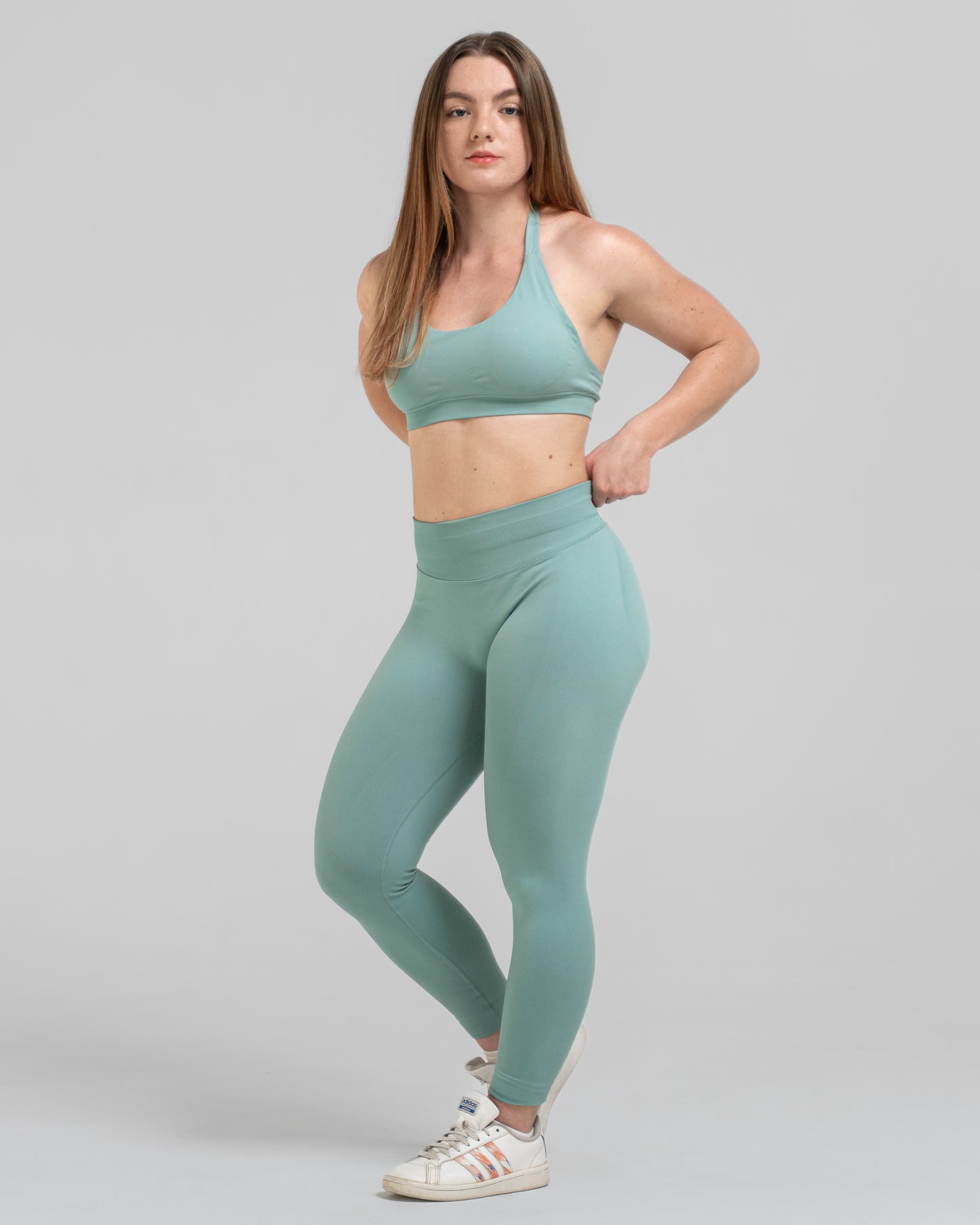 Helia Halter Bra - Sage Green