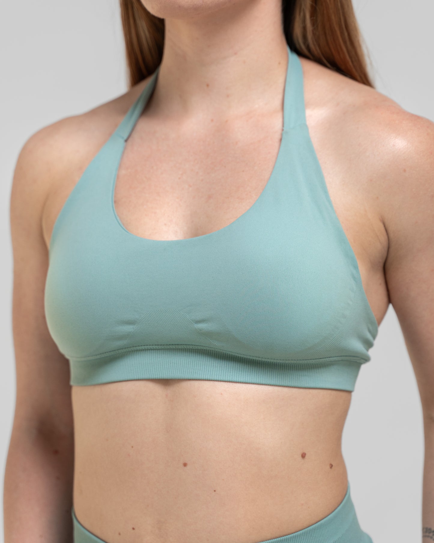 Helia Halter Bra - Sage Green