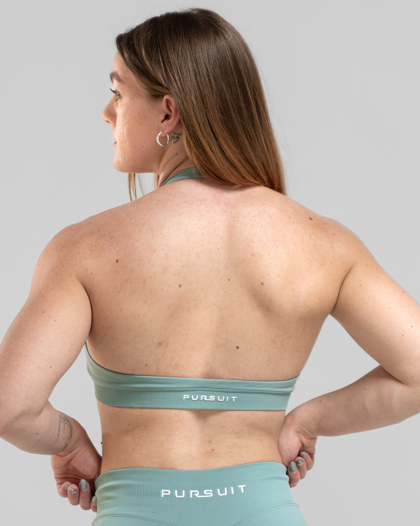 Helia Halter Bra - Sage Green