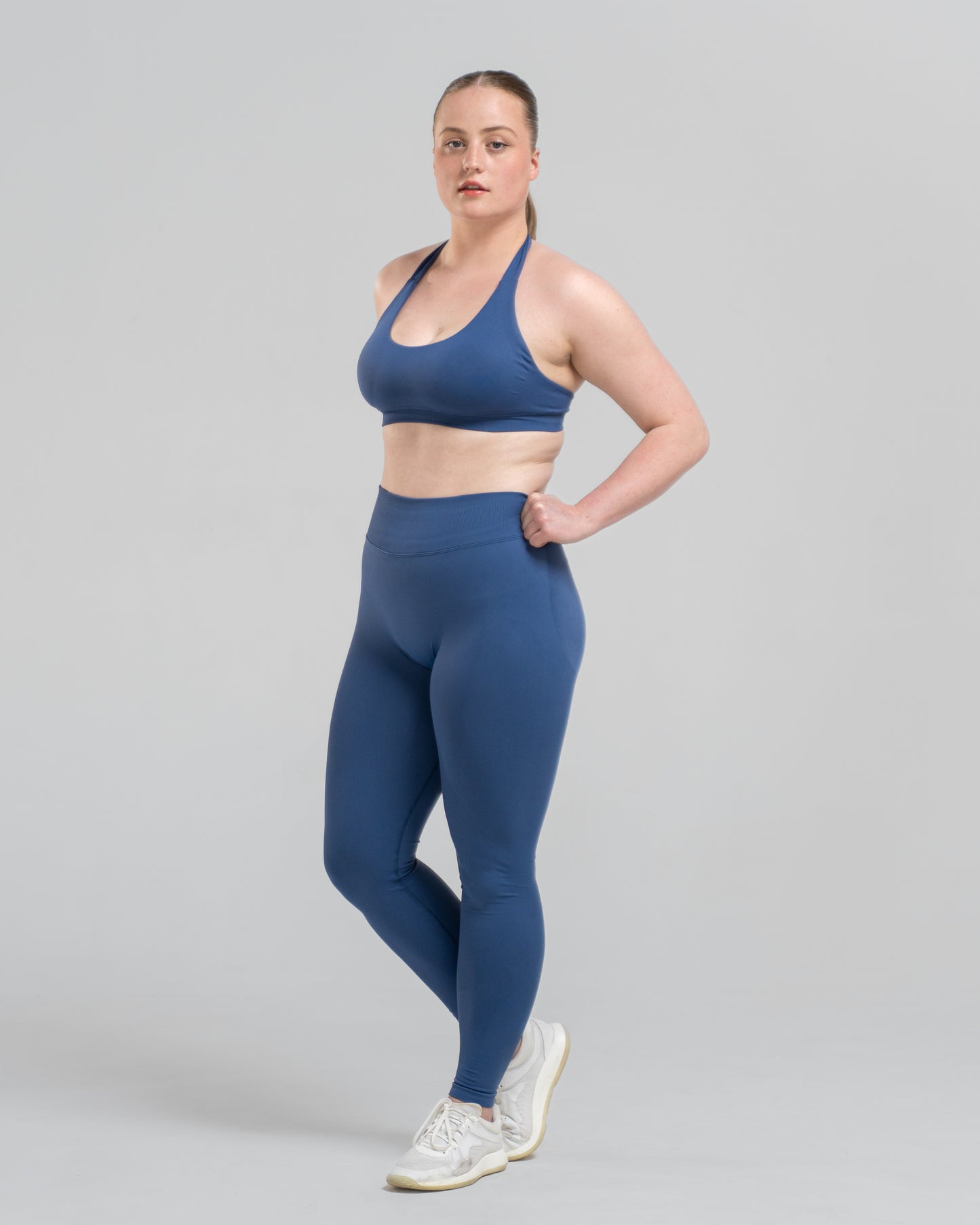 Helia Halter Bra - Slate Blue