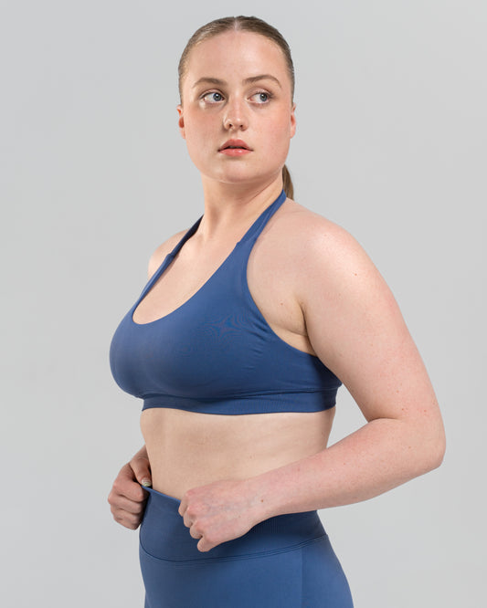 Helia Halter Bra - Slate Blue