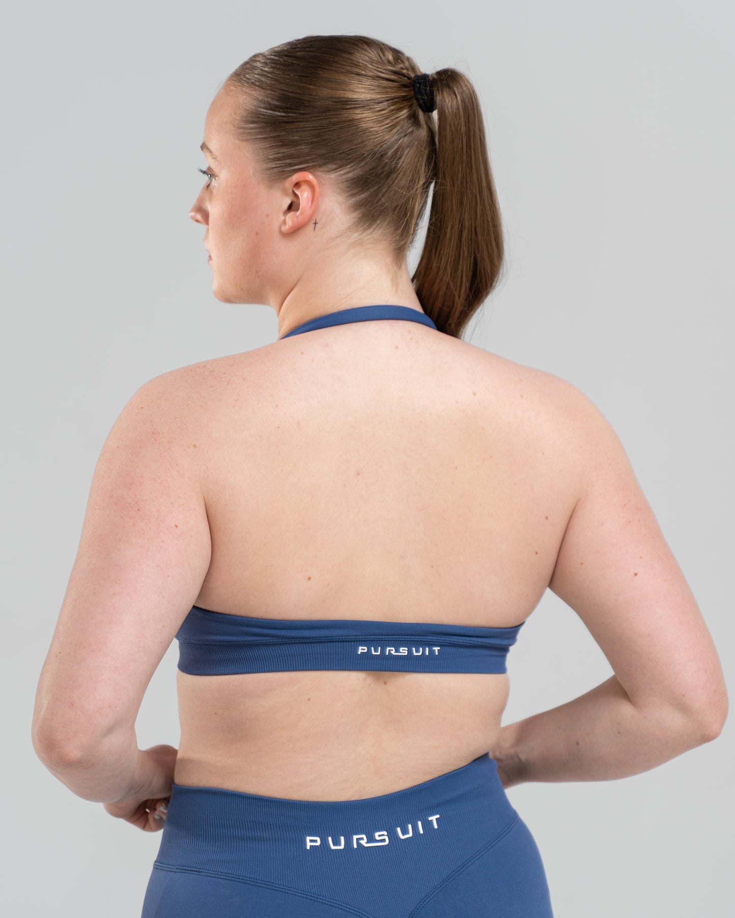 Helia Halter Bra - Slate Blue