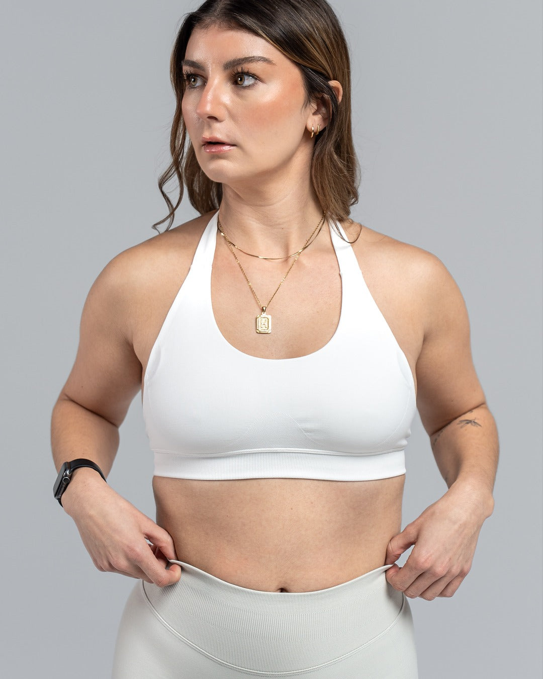 Helia Halter Bra - White